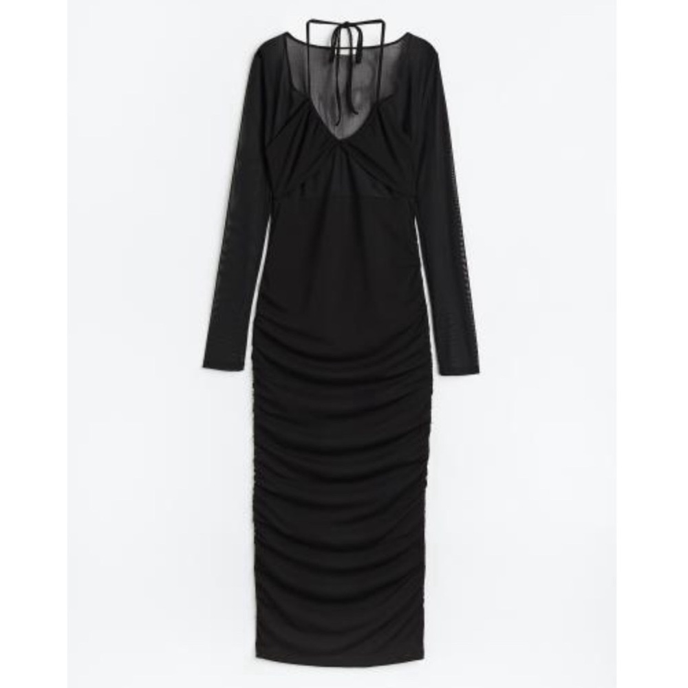 H&M | Black Draped Bodycon Dress